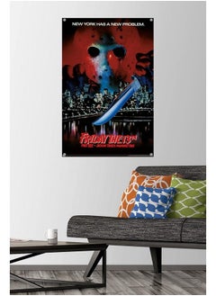 Trends International Friday The 13Th Part Viii: Jason Takes Manhattan One Sheet Wall Poster With Push Pins  - Image 3