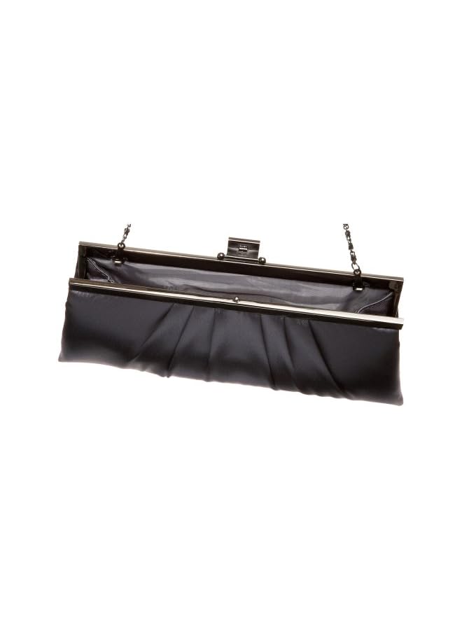 Blaire Women's Satin Frame Evening Clutch Bag Purse with Shoulder Chain Included