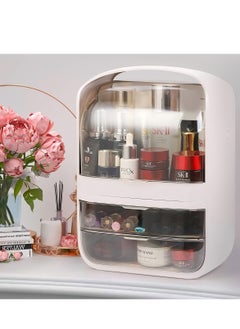 Hanayo Makeup Organizer Transparent Cosmetic Storage Rack with Drawers Multifunctional Large Capacity Stylish Desk Organizer for Makeup Small Items Stationery(Pink)  - Image 2