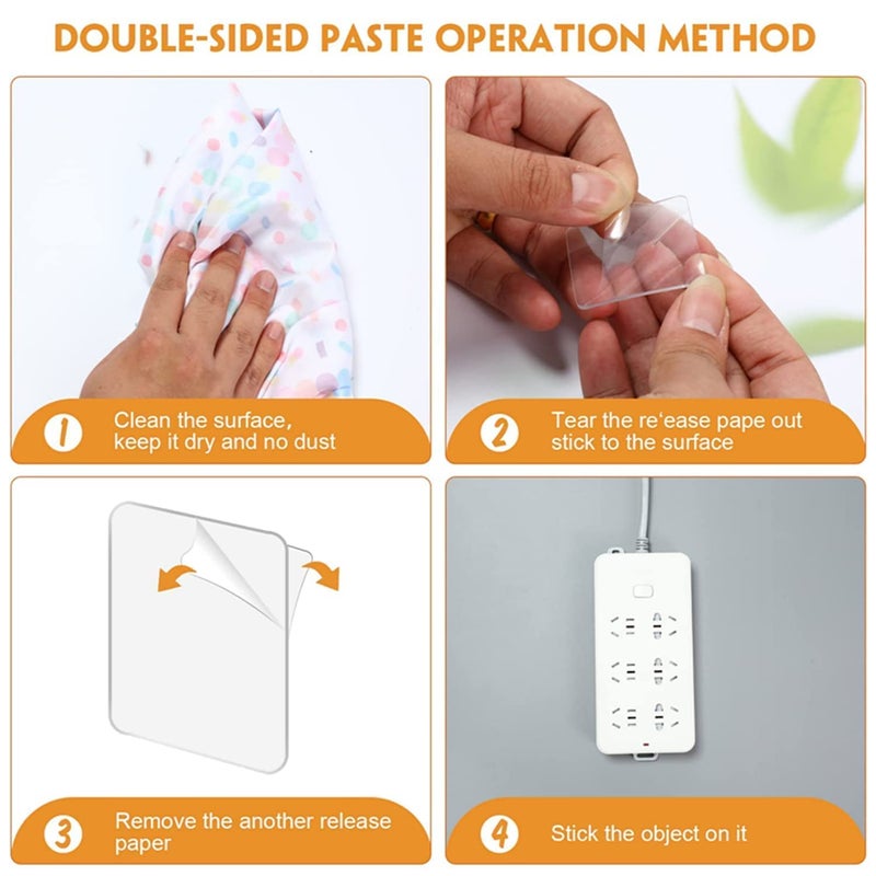 DAVALBA Double Sided Tape Sided Adhesive No Trace Sticker Pads Mounting Tape Super Strong Heavy Duty Washable Sticky Patch Clear Removable Multipurpose Adhesive 50 - Image 2