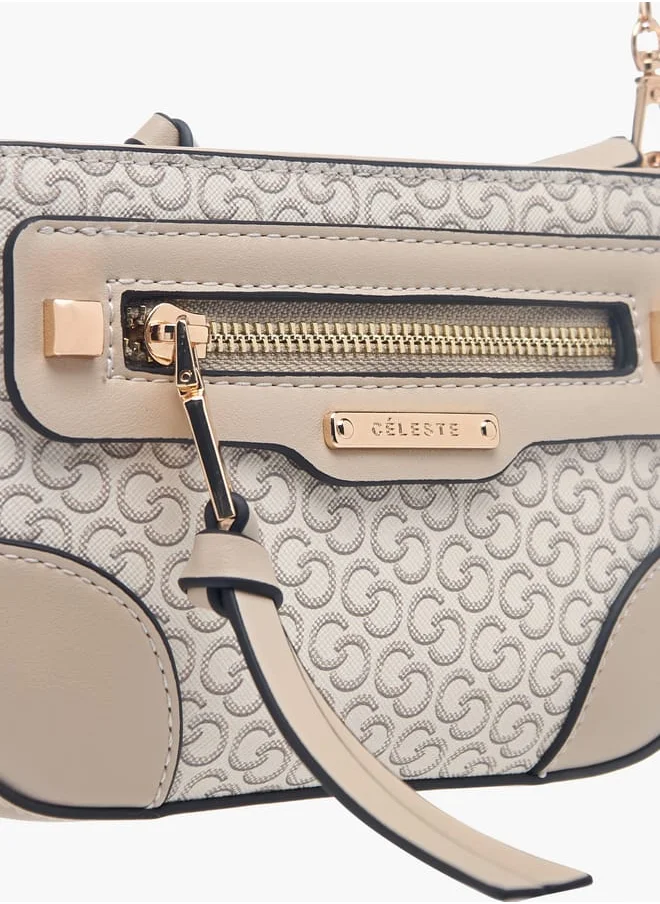 Celeste Womens Monogram Print Crossbody Bag