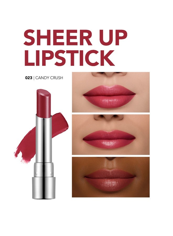 flormar Sheer Up Lipstick – 023 Candy Crush – Semi-Transparent Moisturizing Lipstick, Glossy Color Finish, Oil-Enriched Smoothing Texture 023 Candy Crush - Image 4