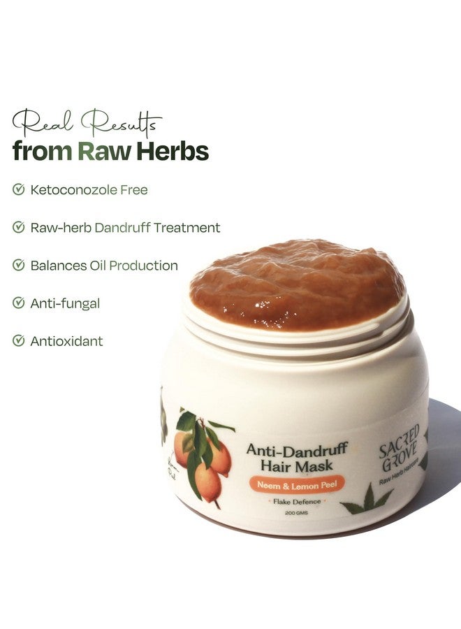 Sacred Grove Anti Dandruff Hair Mask with Neem & Lemon Peel | Pre-Shampoo Scalp Mask for Itchy, Flaky Scalp | with Intense Dandruff Treatment | Herbal Hair Mask for Dry, Damaged Hair | For Women & Men | 200ml - Image 2