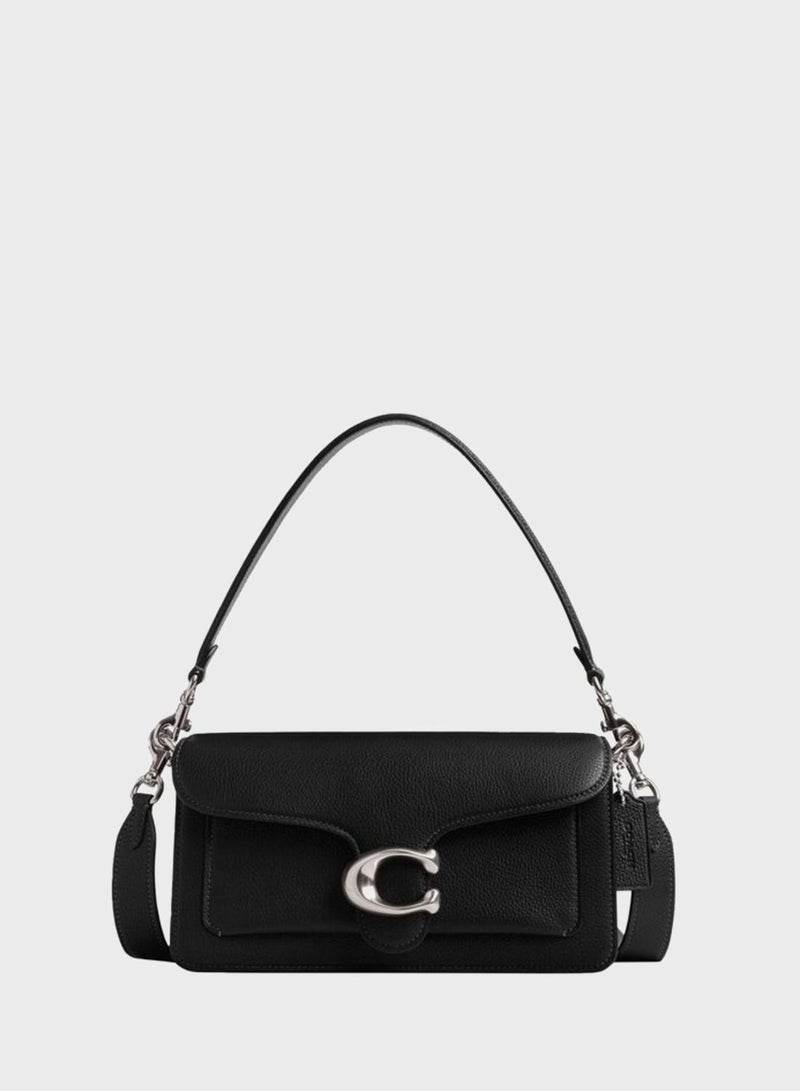 كوتش حقيبة كتف تابى  بجلد الحصى المصقول - Image 1