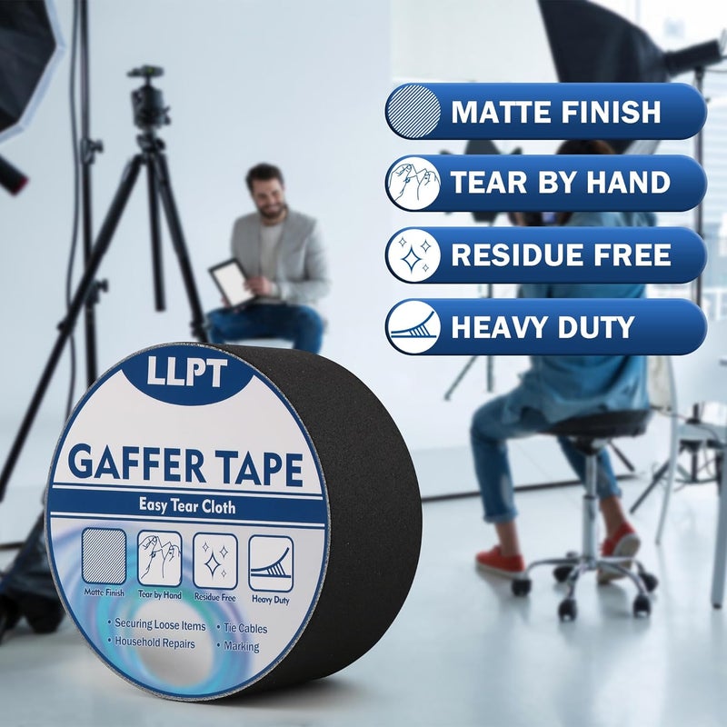 LLPT Matte White Masking Tape, 2 Inch x 35 Yards, Non-Reflective, Easy to Rip, Residue Free, Durable Adhesive Tape for Wire Photography (PGT532P1WT) - Image 3