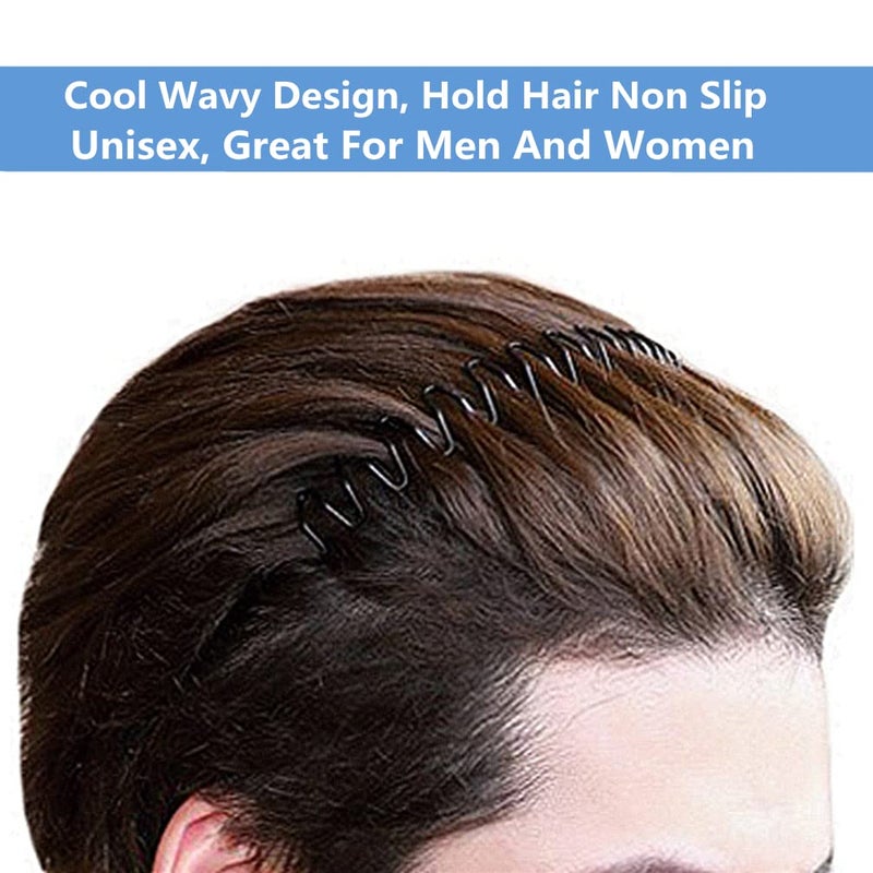 bodbop Metal Hair Band, Black, Unisex Fashion Headbands Sports Hairband Head Band Hair Hoop for Women With Non Slip Wavy Teeth - Image 4