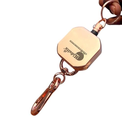 Kidultz Heavy Duty Metal Zinc Alloy I'd Card Retractable Black Stylish Badge yoyo Reel, Key Chain Holder Belt Clip Pull Cord with 27.5" Steel Cable (Gold) - Image 1