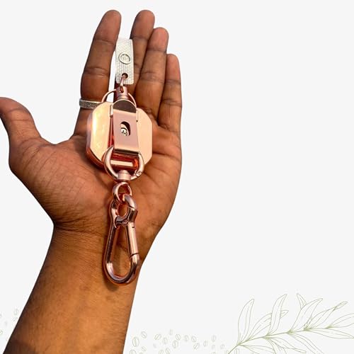 Kidultz Heavy Duty Metal Zinc Alloy I'd Card Retractable Black Stylish Badge yoyo Reel, Key Chain Holder Belt Clip Pull Cord with 27.5" Steel Cable (Gold) - Image 5