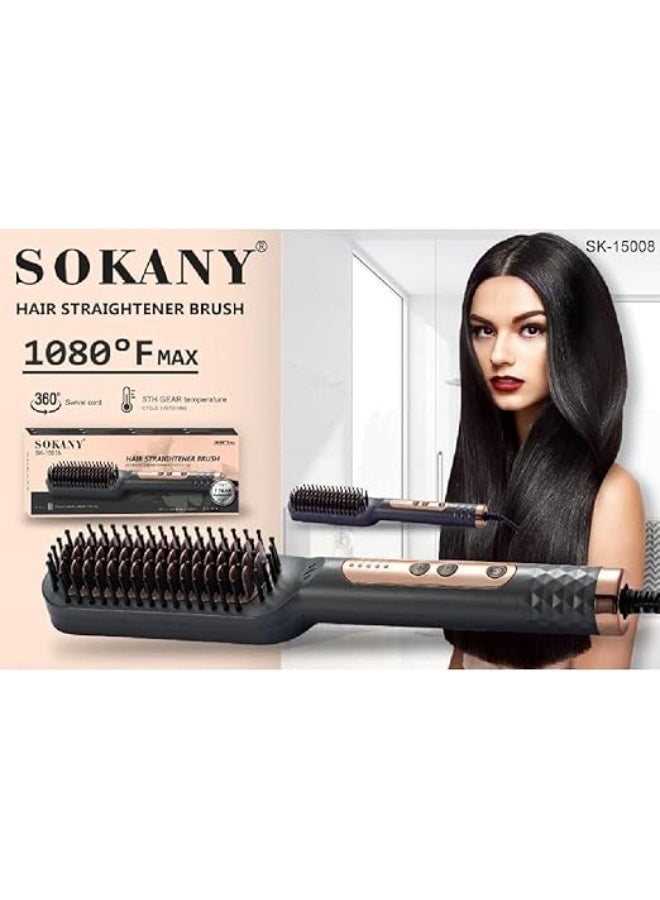sokany SK-15008 Hair Straightener Brush 1080°F - Image 3