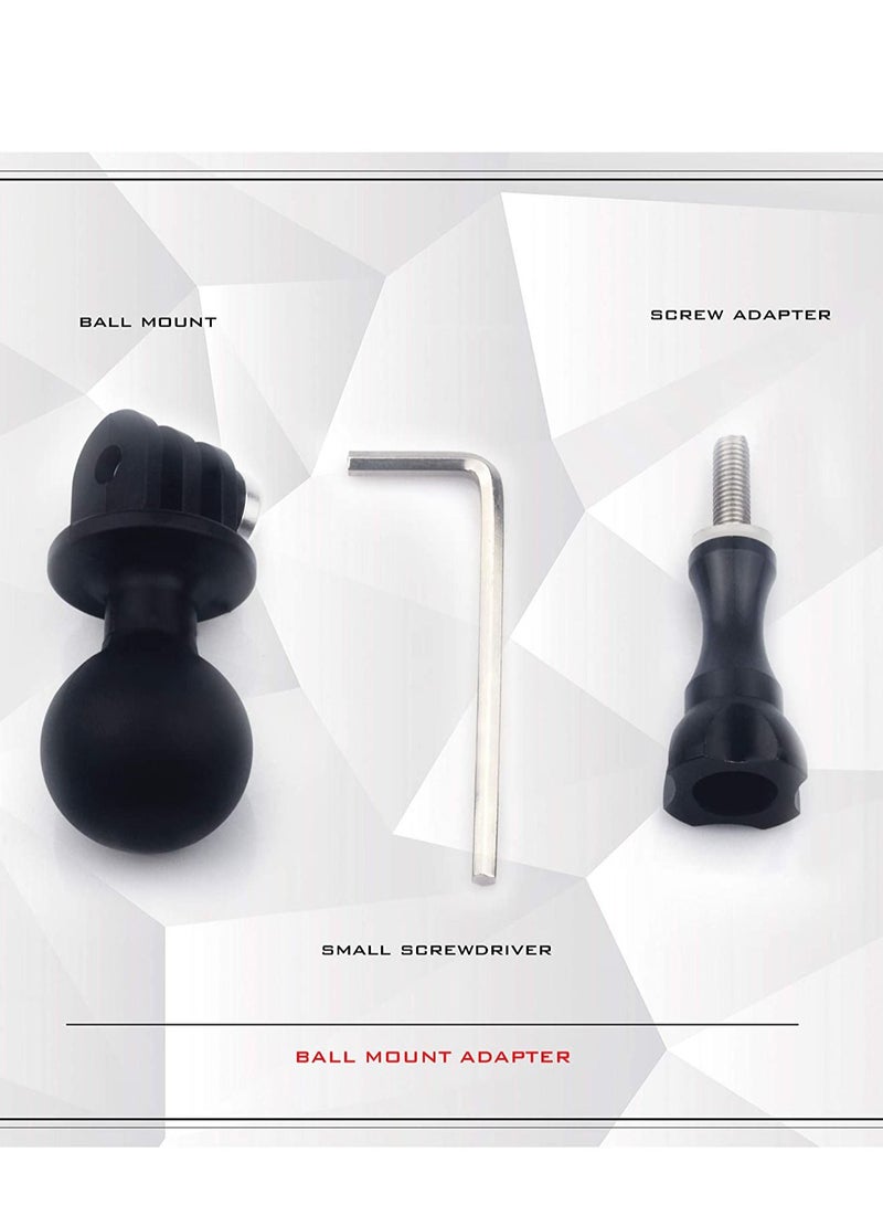 Y&D Ball Mount Adapter for Gopro Hero Series/Yi/Coyote/AKASO/SJCAM Sports Camera, Compatible with RAM Mounts, Rotating Head Metal Screws - Image 4