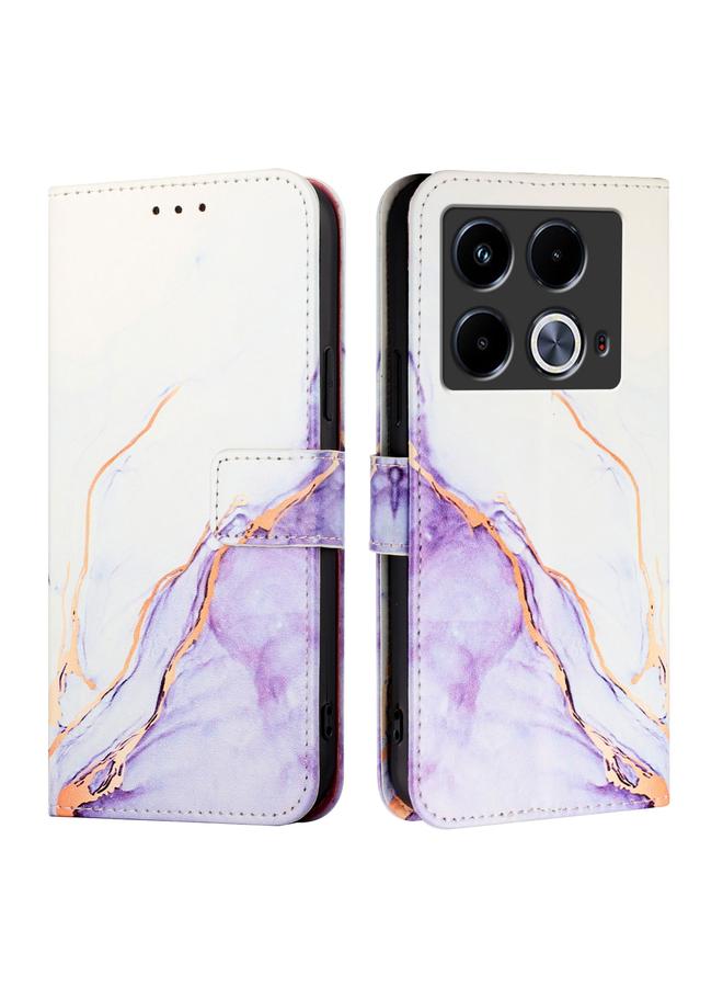 Zaboon Case For Infinix Note 40 4G PT003 Marble Pattern Flip Leather Phone Case - Image 2
