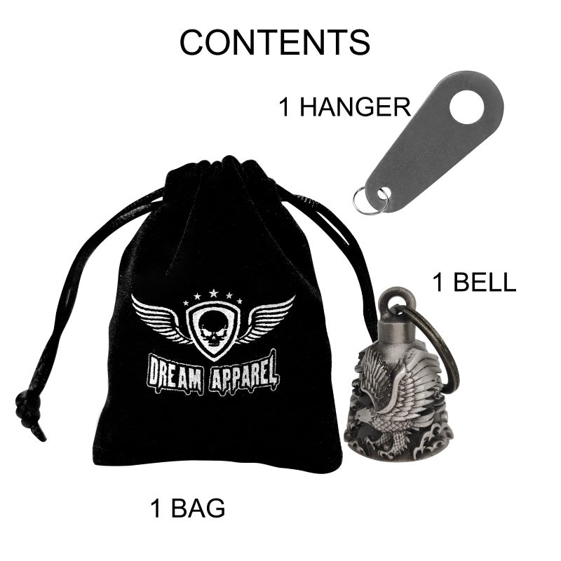 GARGOYLE BELLS Motorcycle Bell with Hanger for Biker, Good Luck Biker Bells & Motorcycle Accessories, Key Chain with Delicate Luck Bell - Image 4