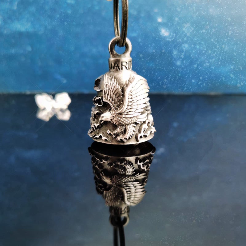 GARGOYLE BELLS Motorcycle Bell with Hanger for Biker, Good Luck Biker Bells & Motorcycle Accessories, Key Chain with Delicate Luck Bell - Image 2