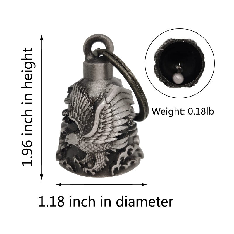 GARGOYLE BELLS Motorcycle Bell with Hanger for Biker, Good Luck Biker Bells & Motorcycle Accessories, Key Chain with Delicate Luck Bell - Image 3