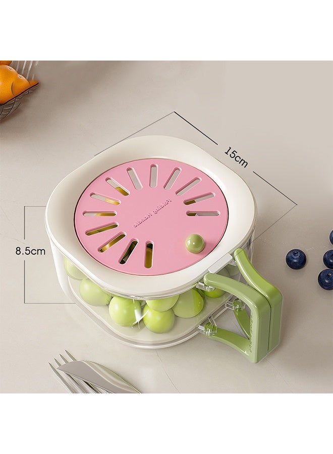 2PCS Fruit Vegetable Washing Bowl with Strainer, Multifunctional Produce Washer, Berry Container, Lettuce Keeper for Fridge Refrigerator Organization, Portable Strainers and Colander for Kitchen (Strawberry powder+Coffee color) - Image 3