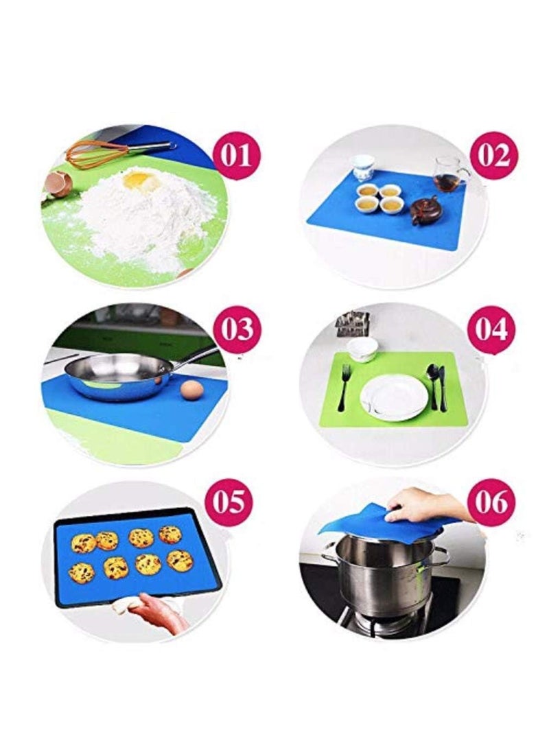 KASSY POP CURATED JUST FOR YOU NonStick Kneading Dough Mat Bakery Measuring Mat Easy to Clean Silicone Mat 50x40cm Random Colour