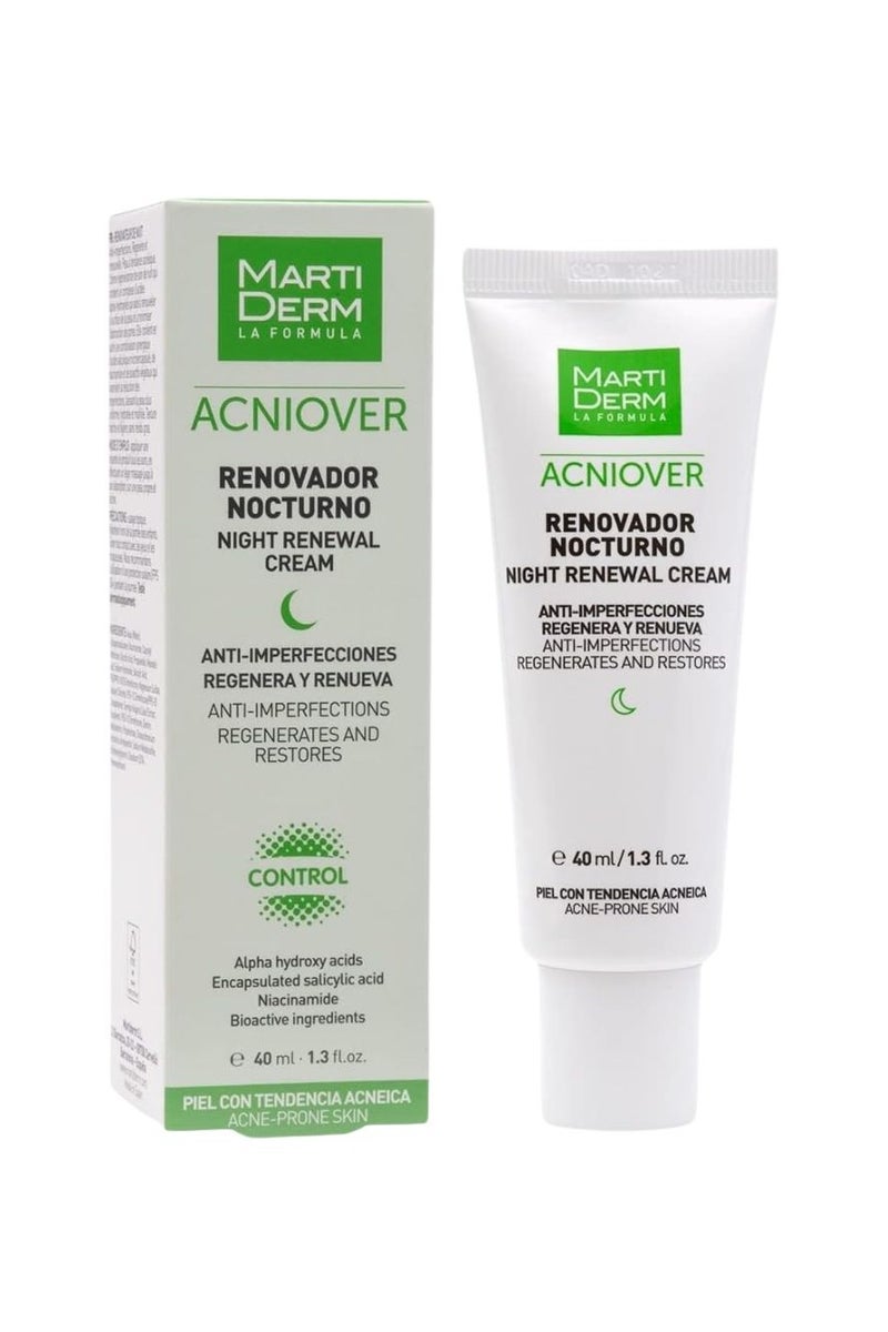 Martiderm Acniover Night Renewal Cream Acne-Prone Skin 40ml - Image 2