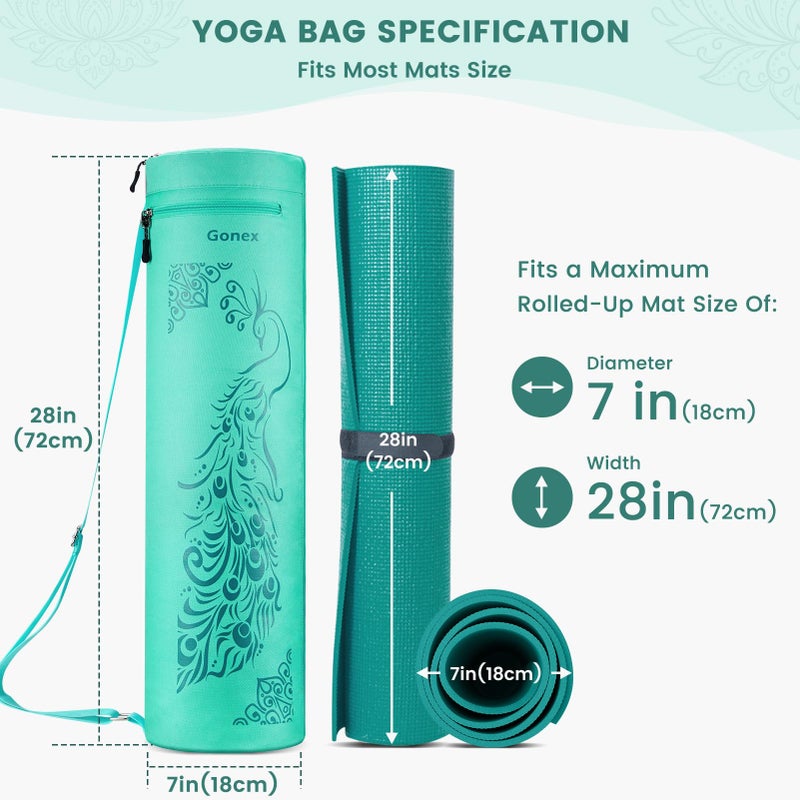 Gonex Yoga Mat Bag, Yoga Mat Carrier Full-Zip Exercise Yoga Mat Carry Bag for Women Men with a Wet Pocket and Zipper Pocket Extra Wide Adjustable Shoulder Strap - Image 4