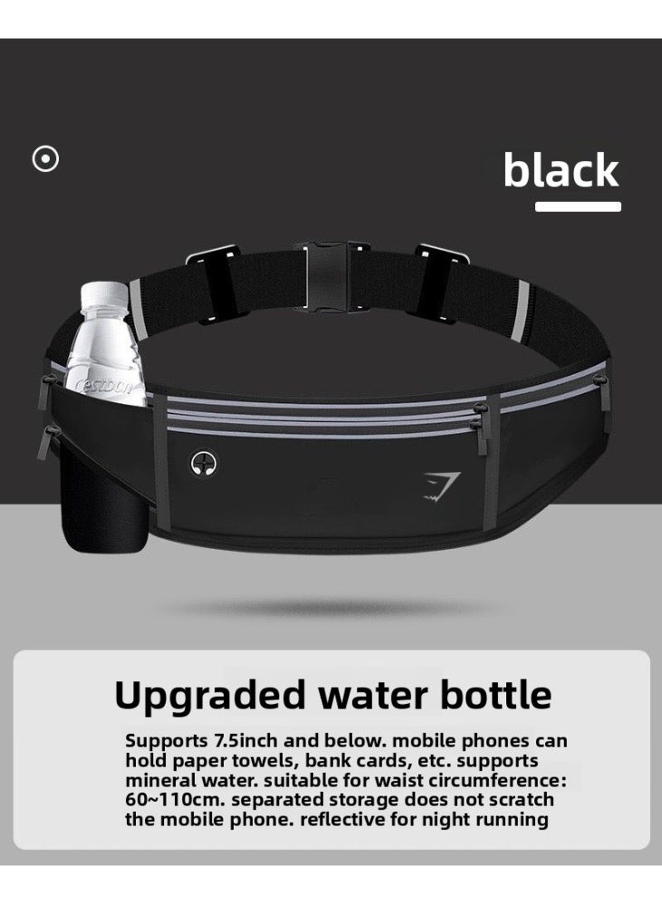 جيمشارك Gymshark Running Belt with Water Bottle Holder | Reflective Fanny Pack for Phone, No-Bounce Waist Bag for Gym & Sports Running Belt with Water Bottle Holder | Reflective Fanny Pack for Phone, No-Bounce Waist Bag for Gym & Sports - Image 3