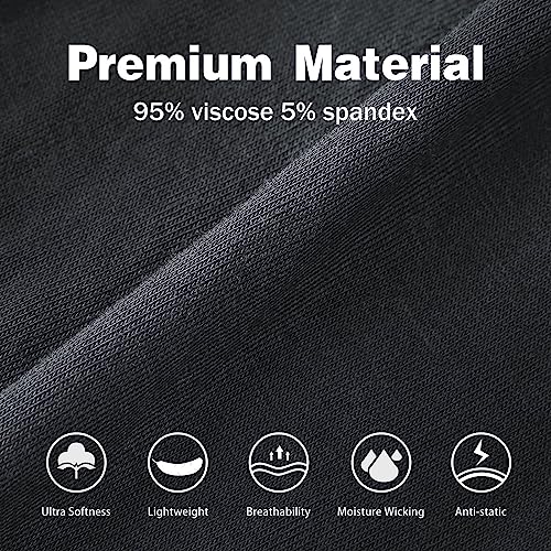 POUDEW Men's Breathable Viscose Moisture Wicking No Roll Waistband Tagless Underwear Boxer Briefs, Pack of 5 (XX-Large, Black/Grey/Navy/Blue/Red) - Image 3
