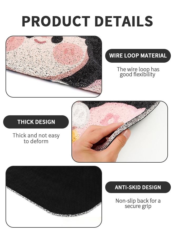 جرويك قطعتان من سجادات الأرضية الأمامية للسيارة، أرضية ملفوفة لالتقاط الغبار تناسب معظم السيارات، عالمية شديدة التحمل للسيارات، دائرية حريرية للسيارات - Image 3