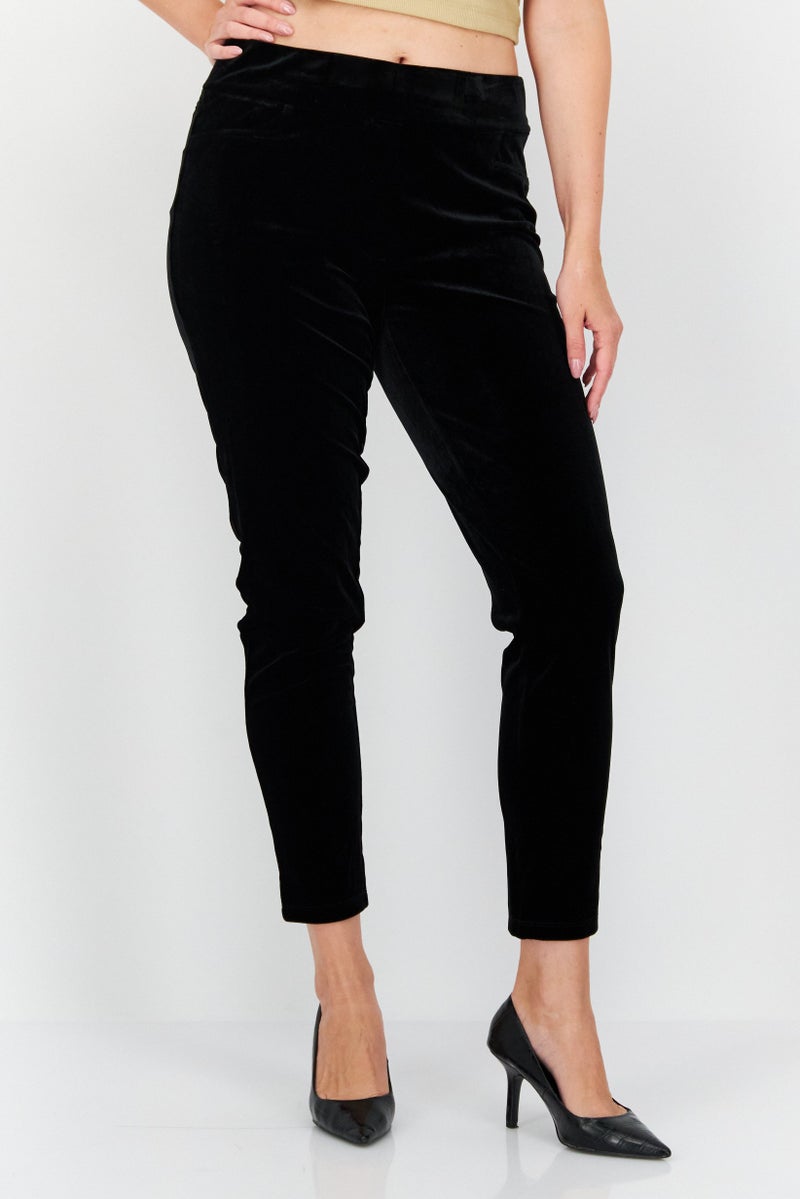 ANNE KLEIN Women Regular Fit Solid Pant, Black  - Image 1