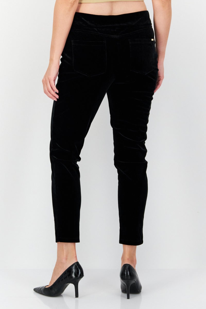 ANNE KLEIN بنطال نسائي بقصة عادية، أسود - Image 4