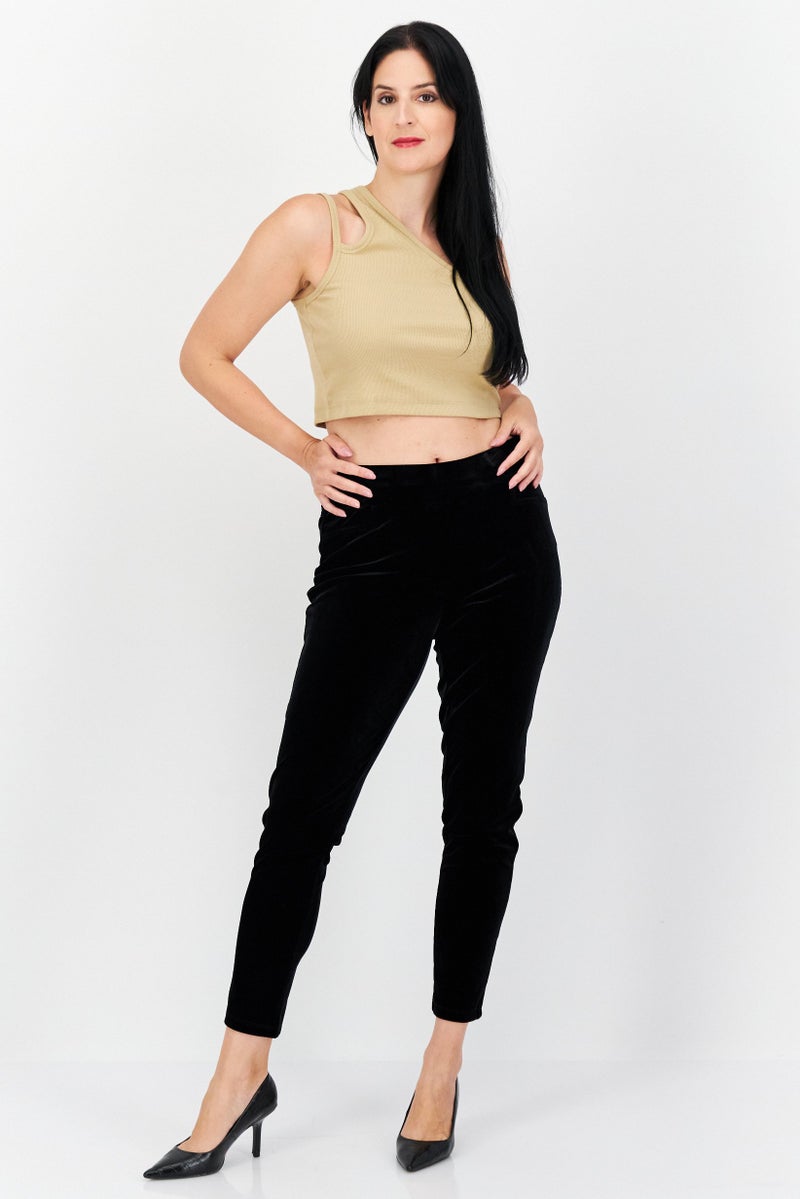 ANNE KLEIN بنطال نسائي بقصة عادية، أسود - Image 2