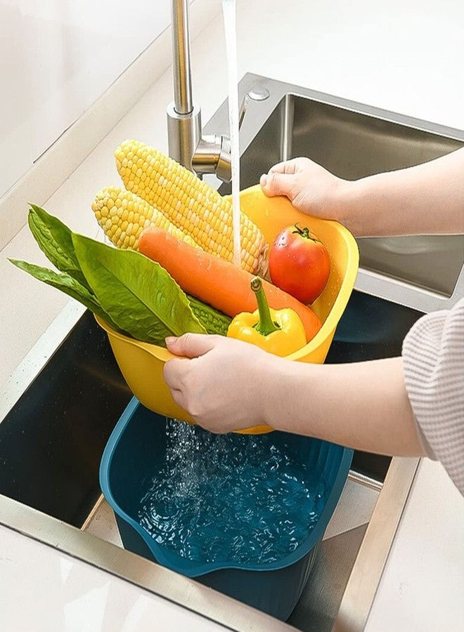 zingware Kitchen Bowl Plastic Washing Bowl and Strainer Drainer Basket for Home & Kitchen Use - Image 2