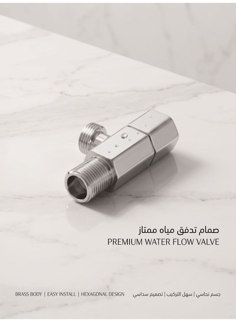 جي تي محبس الزاوية متعدد الاستخدامات للوصل – محبس إغلاق إمداد المياه المنزلي متعدد الأغراض - Image 1
