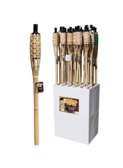 Kole Kole Angle-Cut Island-Style Bamboo Wicker Outdoor Torch Light Brown 60inch  - Image 2