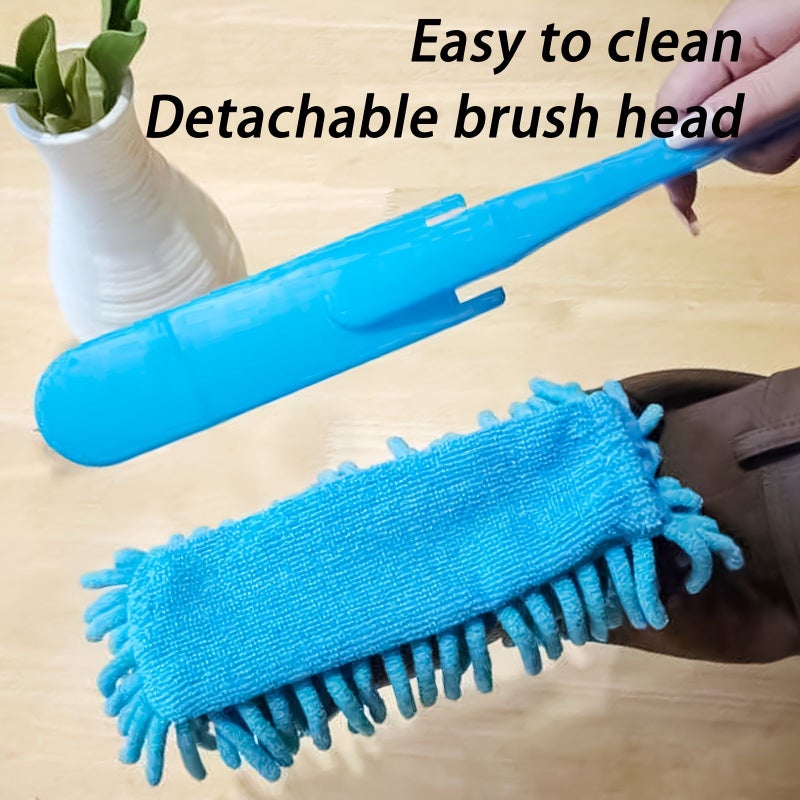Washable Sky Blue Chenille Duster Detachable Hanging Home Cleaning Desktop Dust Dry Wet Use Christmas - Image 3
