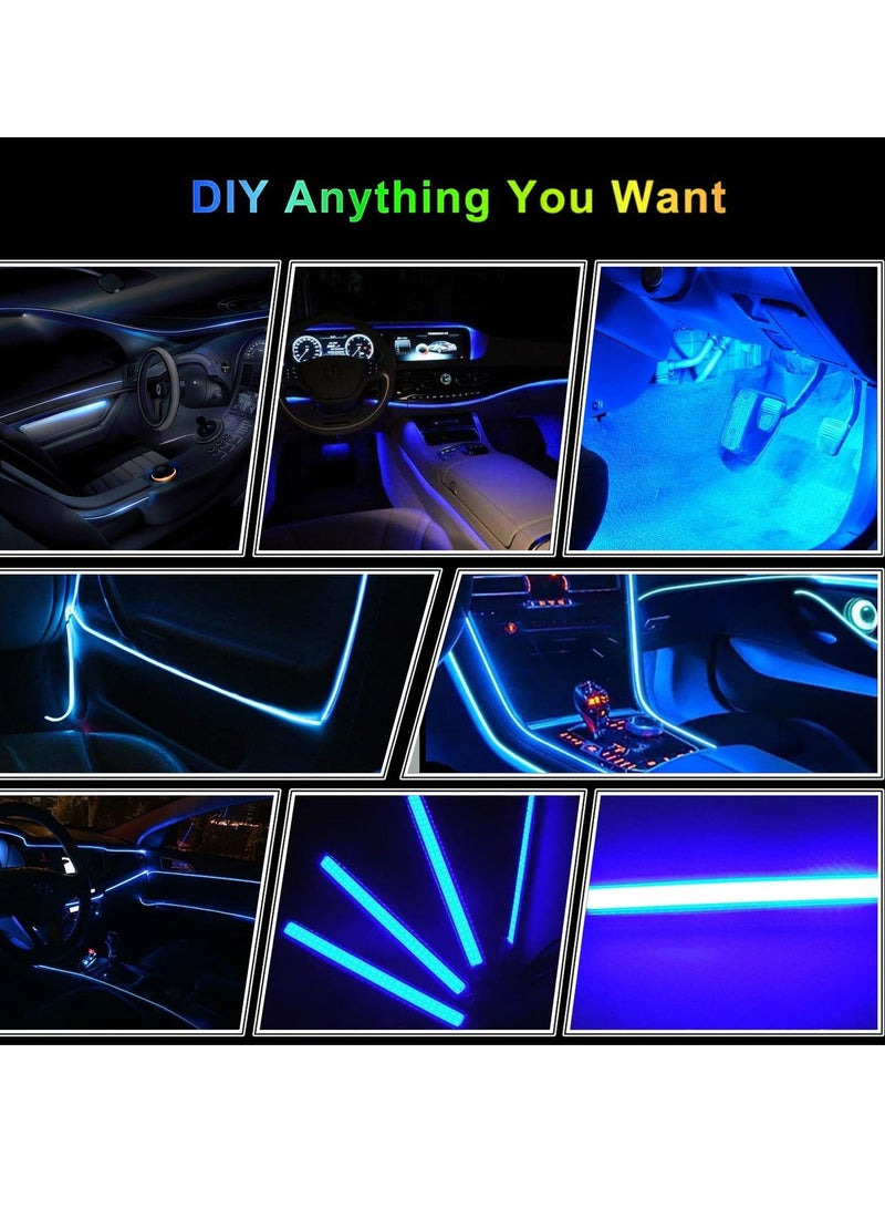 Loquat EL Wire Car LED Interior Strip Light, USB Neon Wire Lights Glowing Electroluminescent Wire Ambient Lighting Kit for Car Decorations Interior (5M/16.5FT) - Image 1