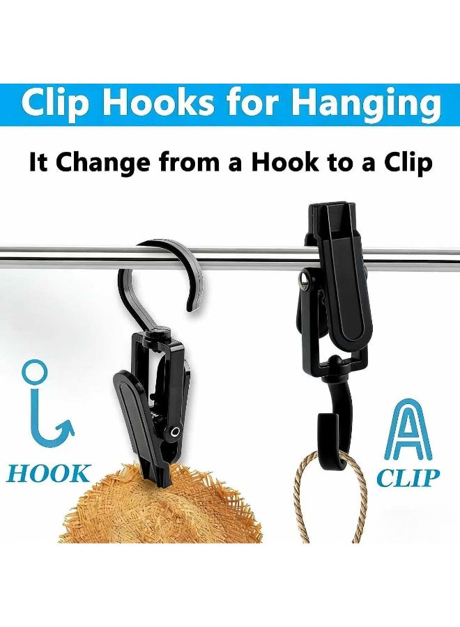 olayks 20 Pcs Clothes Drying Clips Laundry Hooks,360 Degrees Rotary Plastic Hanging Hanger,Multipurpose Closet Organizer For Bathroom Wardrobe Kitchen Office,Home Travel(Black) - Image 3