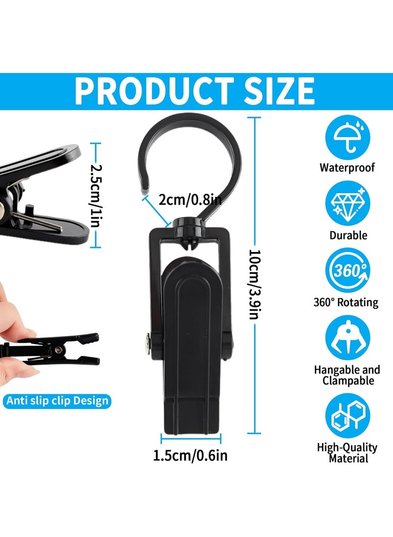 olayks 20 Pcs Clothes Drying Clips Laundry Hooks,360 Degrees Rotary Plastic Hanging Hanger,Multipurpose Closet Organizer For Bathroom Wardrobe Kitchen Office,Home Travel(Black) - Image 2