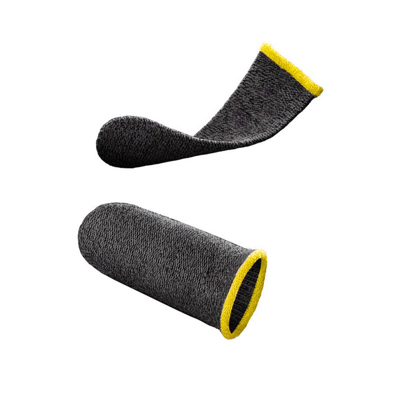 Mobile Game Controller Finger Sleeve Sets Anti-Sweat Breathable Full Touch Screen Sensitive Shoot Aim Joysticks Finger Set Silver Fiber Ultra-Thin Thumb Finger Sleeve for Mobile Phone Games - Image 1