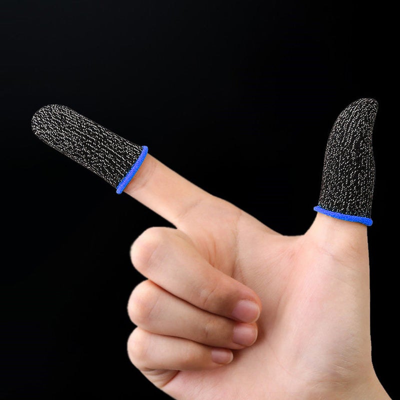 Mobile Game Controller Finger Sleeve Sets Anti-Sweat Breathable Full Touch Screen Sensitive Shoot Aim Joysticks Finger Set Silver Fiber Ultra-Thin Thumb Finger Sleeve for Mobile Phone Games - Image 5