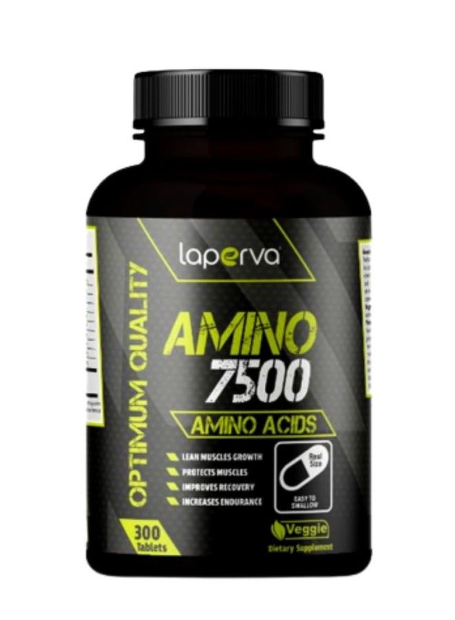 Laperva Amino Tablets - 7500mg, 300 Tablets - Lean Muscle Growth, Vegetarian Friendly - Essential Amino Acid Complex for Fitness and Recovery - Image 1