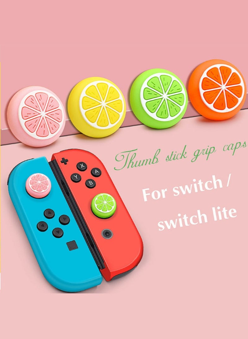 IINE Miniature Lemon Silicone Joycon Thumb Grip Caps, Joystick Cover Compatible with Nintendo Switch / Switch Joy Con,2 Pair / 4 Pcs Pumpkin Ghost - Image 2