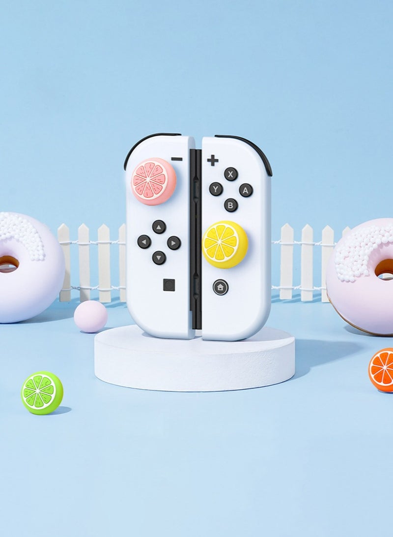 IINE Miniature Lemon Silicone Joycon Thumb Grip Caps, Joystick Cover Compatible with Nintendo Switch / Switch Joy Con,2 Pair / 4 Pcs Pumpkin Ghost - Image 5