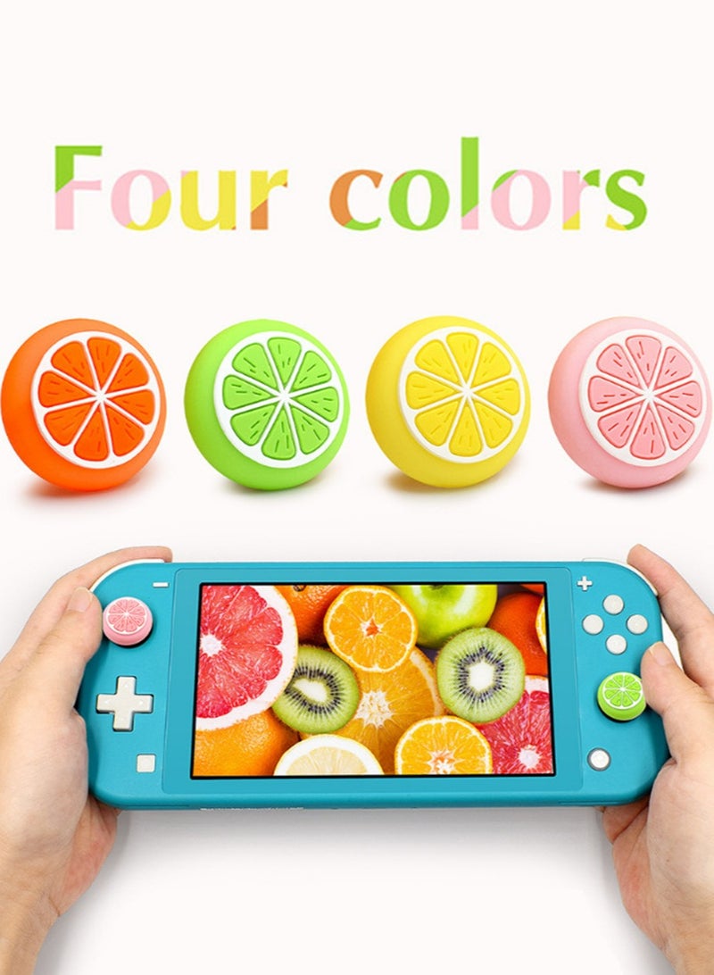 IINE Miniature Lemon Silicone Joycon Thumb Grip Caps, Joystick Cover Compatible with Nintendo Switch / Switch Joy Con,2 Pair / 4 Pcs Pumpkin Ghost - Image 3