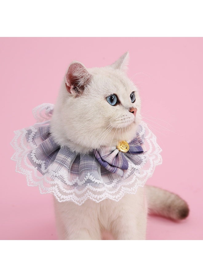 Pet Bib Pet Collar Dogs Cats Round Neck Scarf Sweet Lace Bib Pet Dog Scarf Bow Pearl Small Dog Costume - Image 1