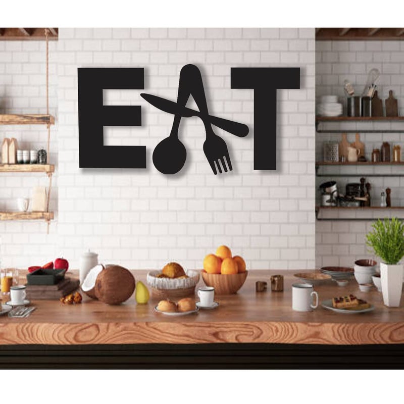 300Sparkles Kitchen Wall Decor Cutout for Home Room Office Cafe Decoration Coffee Corner Black - Image 1