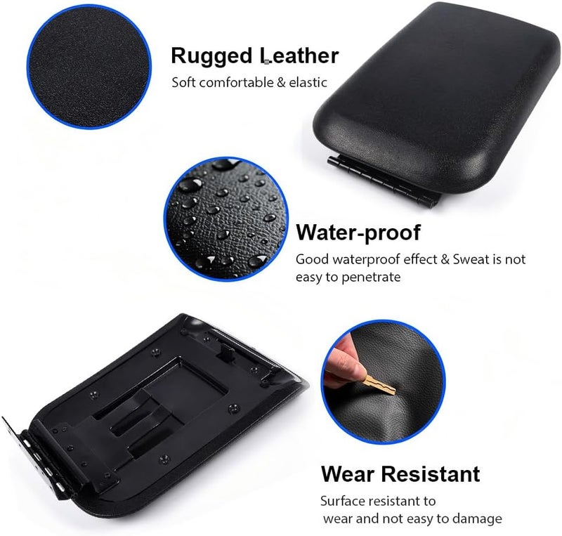 GPLUS Center Console Armrest Lid with Latch Compatible with Ford Mustang 2005 2006 2007 2008 2009 Replacement 5R3Z6306024AAC, 5R3Z-6306024-AAC Black - Image 3