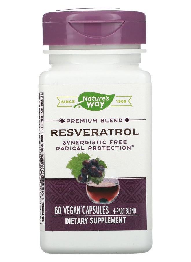 Nature's Premium Blend Resveratrol 60 Vegan Capsules 