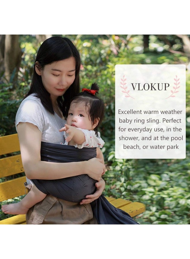 Vlokup Baby Water Ring Sling Carrier ; Lightweight Breathable Mesh Baby Wrap For Infant Newborn Kids And Toddlers ; Perfect For Summer Swimming Pool Beach ; Great For Dad Too Grey - Image 4