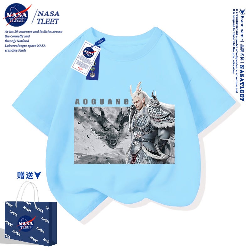 Nasa Co-Brand Fashion Personalized Casual Sweatshirt Cotton Short-Sleeved T-Shirt Parent-Child Clothing Parent-Child Clothing - Image 3
