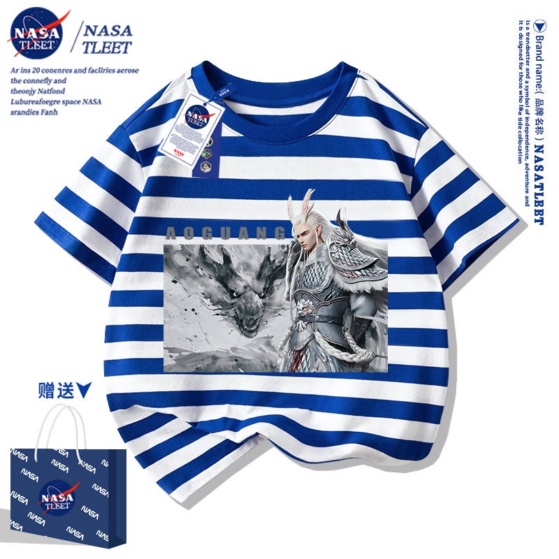 Nasa Co-Brand Fashion Personalized Casual Sweatshirt Cotton Short-Sleeved T-Shirt Parent-Child Clothing Parent-Child Clothing - Image 5