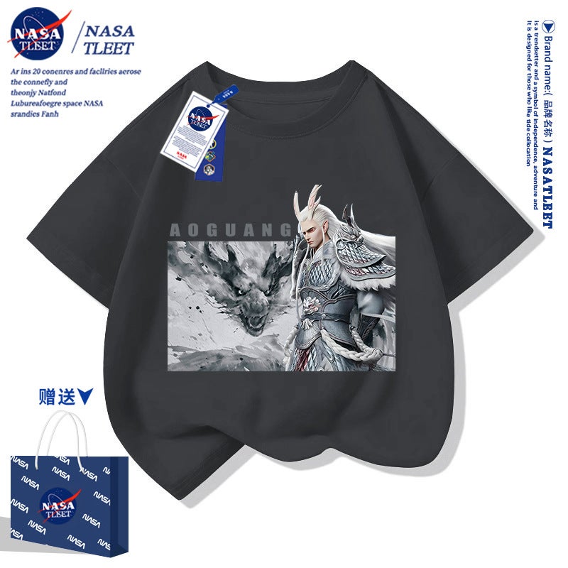 Nasa Co-Brand Fashion Personalized Casual Sweatshirt Cotton Short-Sleeved T-Shirt Parent-Child Clothing Parent-Child Clothing - Image 4
