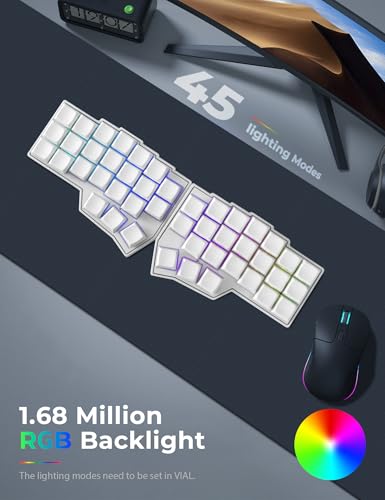YIVU Corne LP Low Profile Split Ergonomic Keyboard, 40% Ortholinear Hot-Swappable Mechanical Keyboard with RGB Backlight, Vial Programmable for Programmers and Typists - Image 3